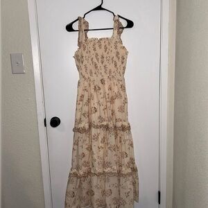 Haute Hippie Cream Floral Maxi Dress